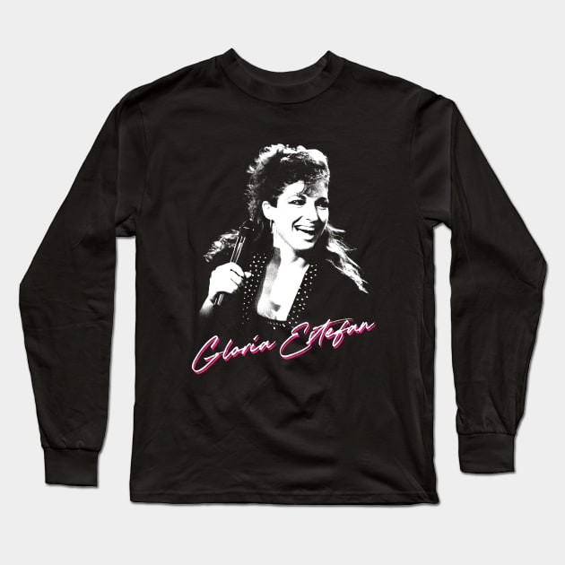 Gloria Estefan / Retro 80s Fan Design Long Sleeve T-Shirt by DankFutura